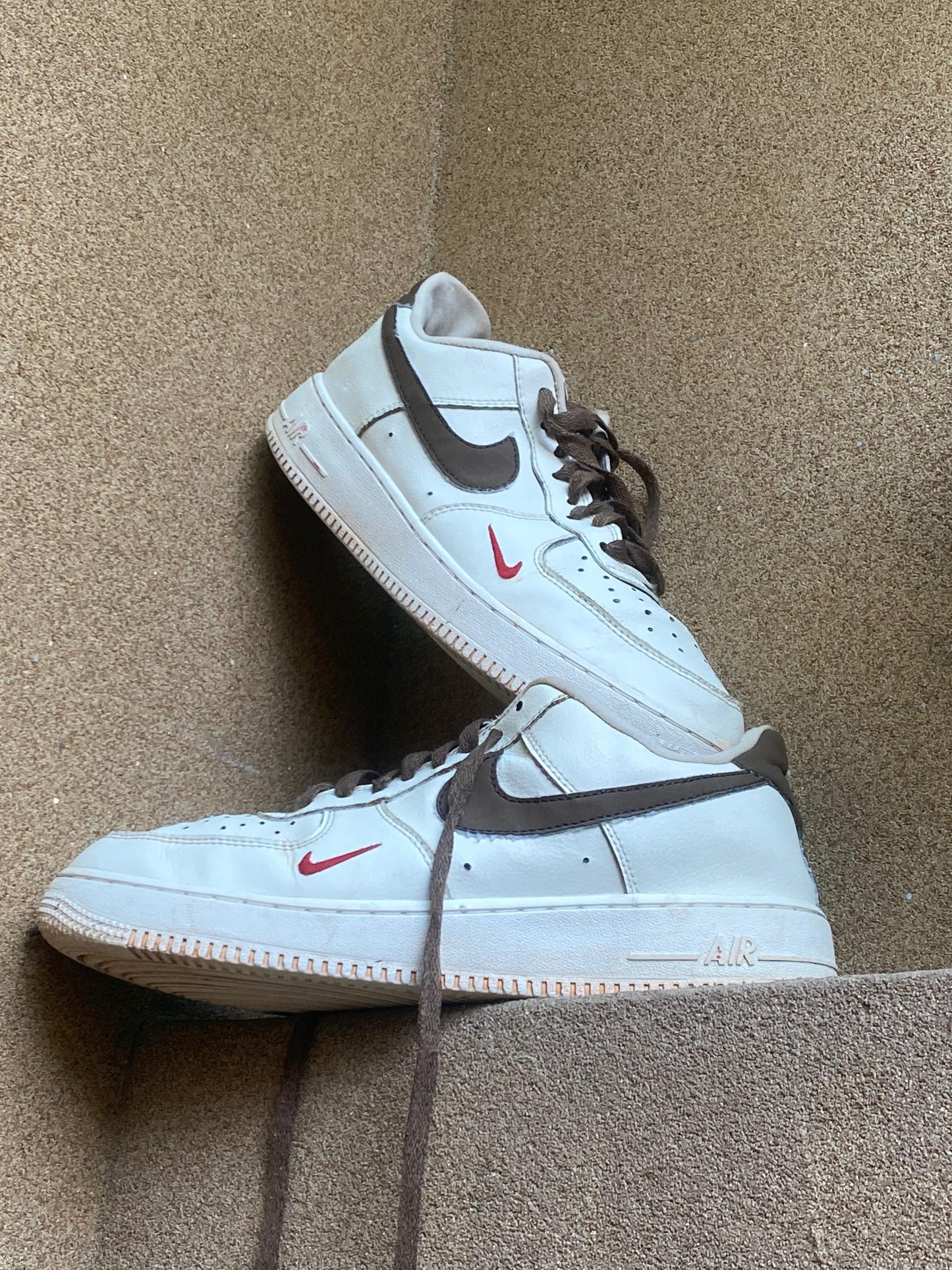 NIKE AF1 CREAM WHITE BROWN π» PK 8 9