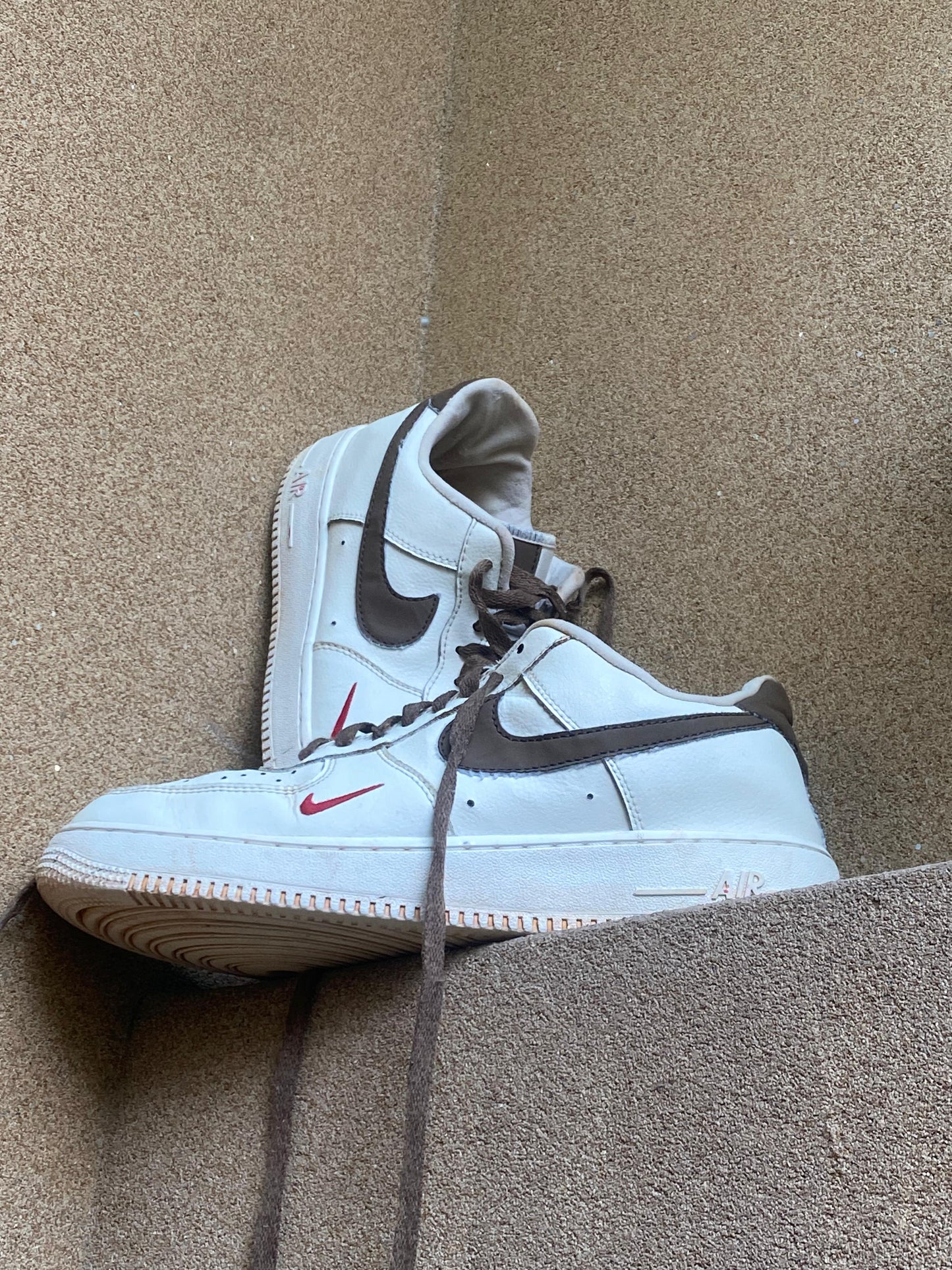NIKE AF1 CREAM WHITE BROWN π» PK 8 9