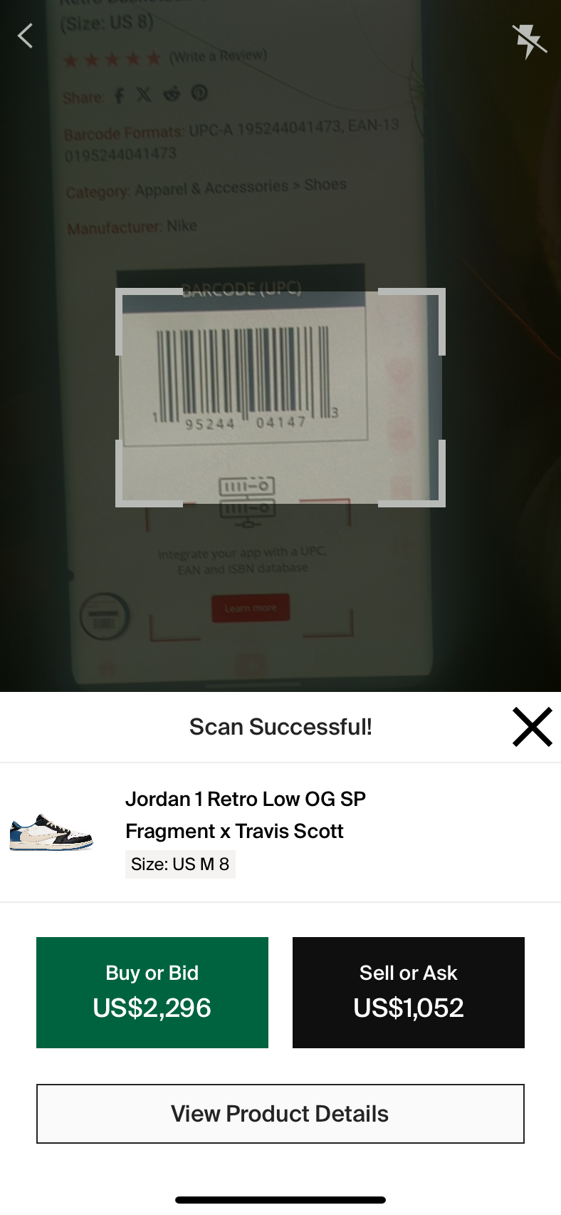 NIKE AIR JORDAN 1 FRAGMENT X TRAVIS SCOTT 💎