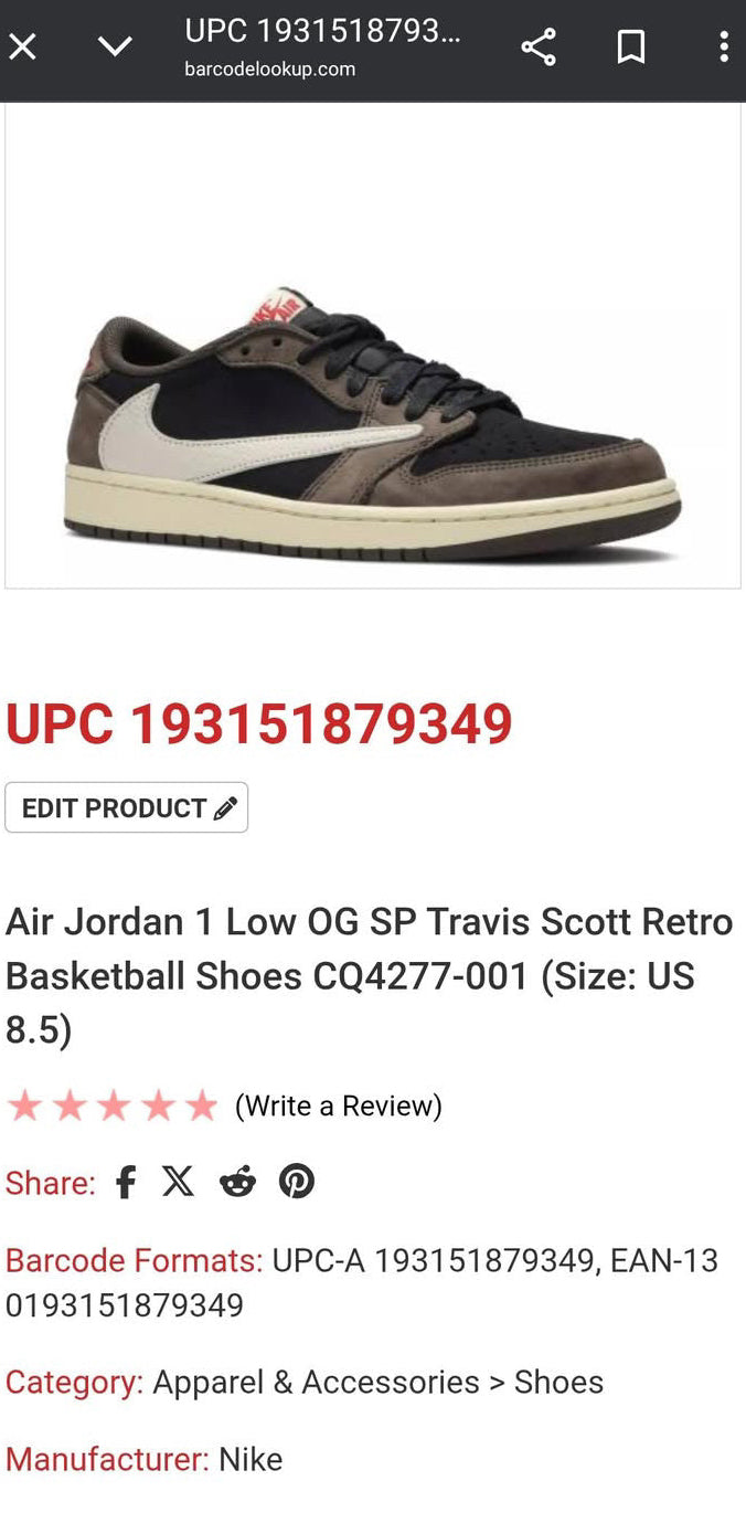 NIKE RETRO LOW OG TRAVIS SCOTT MOCHA