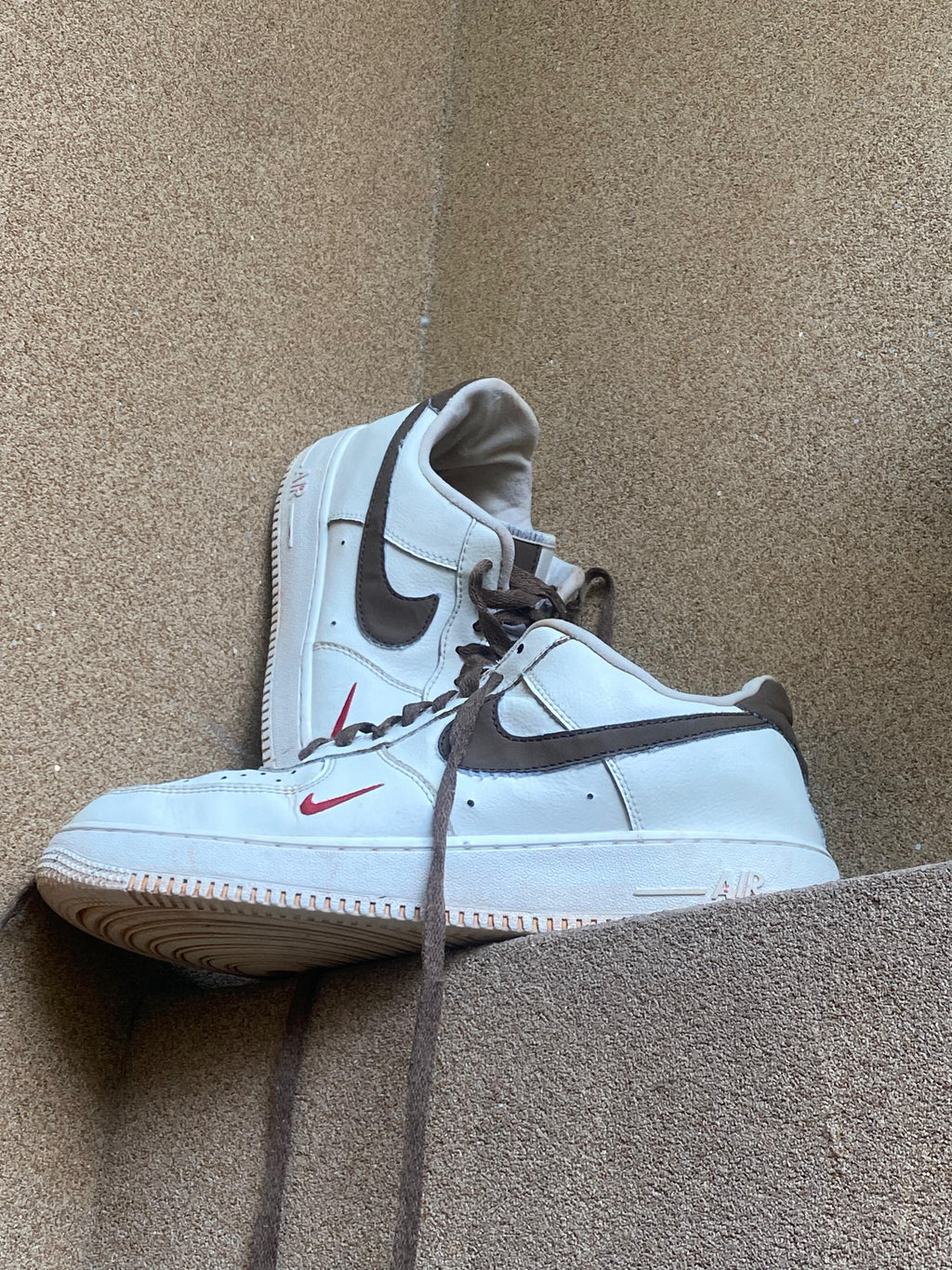 NIKE AF1 CREAM WHITE BROWN 🐻