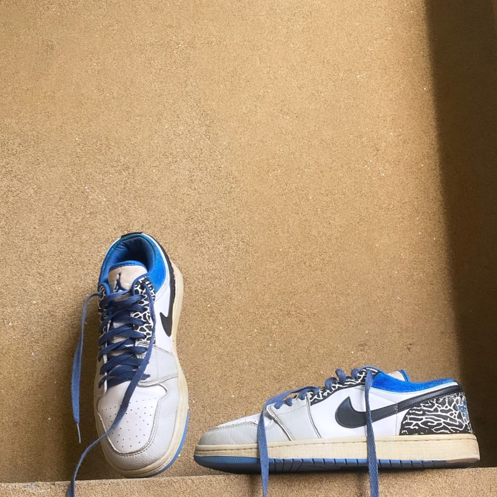 (PREMIUM) AIR JORDAN 1 LOW 'LIGHT SMOKE GREY AND DARK MARINA BLUE 💙